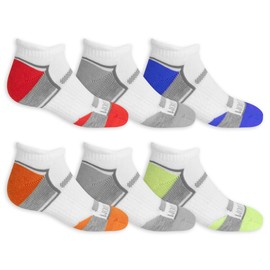 Fruit of the Loom Boys' Everyday Active Low Cut Socks (12 Pack), White, Medium