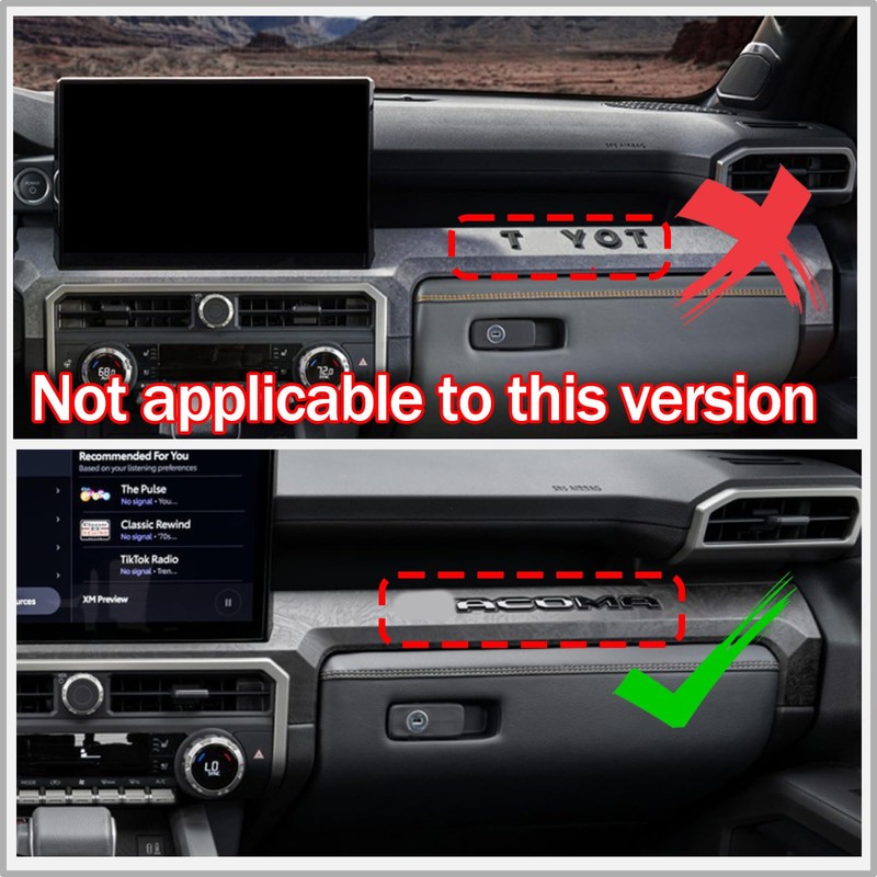 Car Center Console Dashboard Trim Strips Compatible with Toyota Tacoma
