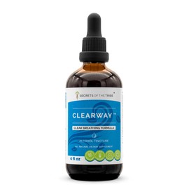 Secrets of the Tribe Clearway Alcohol, Glycerite Licorice, Chaparral, Ginger, Thyme, Sage, Peppermint. Tincture, Herbal Extract Clear Breathing Formula (4 oz)