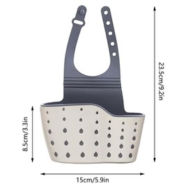 3 Pcs Kitchen Sink Sponge Holder, Portable Sink Shelf, Hanging Strainer Organizer Storage Bag with Adjustable Strap and Drain Holes for Dryin