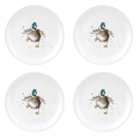 Portmeirion Home & Gifts Wrendale Coupe Plate-Waddle and a Quack (Duck), Bone China, Multi Coloured, 20.7 x 20.7 x 1 cm