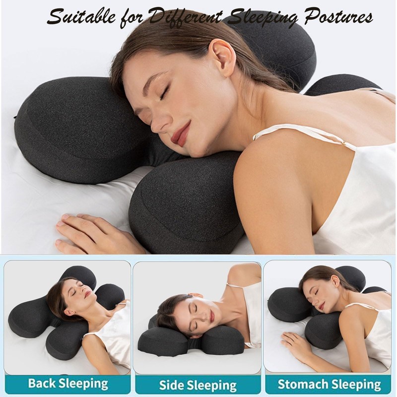 Janemiri Side Sleep Beauty Pillow,Ergonomic Memory Foam with Removable Cover,Butterfly