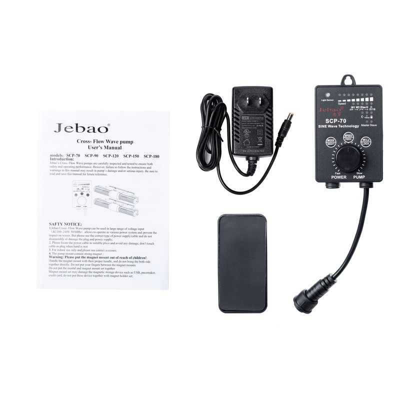 Jebao SCP-70 - Bomba de flujo cruzado sinusoidal con controlador,