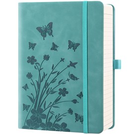HwxBen Lined Journal Notebook– 365 Pages,Hardcover Leather Journals for Women Writing, A5 5.9'' x 8.5''College Ruled 100 gsm Paper for Work,Note-Taking,Office,School,Home Supplies,Teal.