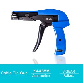 Cable Tie Gun, Fasten and Cut Zip Tie Tool with Steel Handle, for Tightening and Cutting Off Nylon Cable Tie, Plastic Zip Tie, Blue