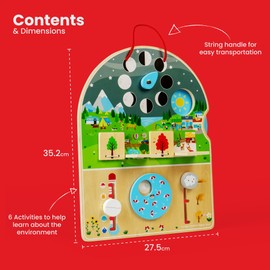 Bigjigs Toys Wooden Weather Board - Visual & Interactive Weather Chart, Teaching & Learning Aids, Made From Sustainable Wood, Educational Toy For 2 Year Old +