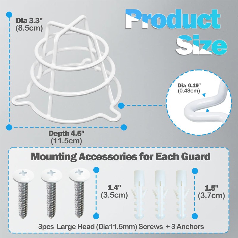 Happy Tree (2 Pack) White Fire Sprinkler Head Guard Cover