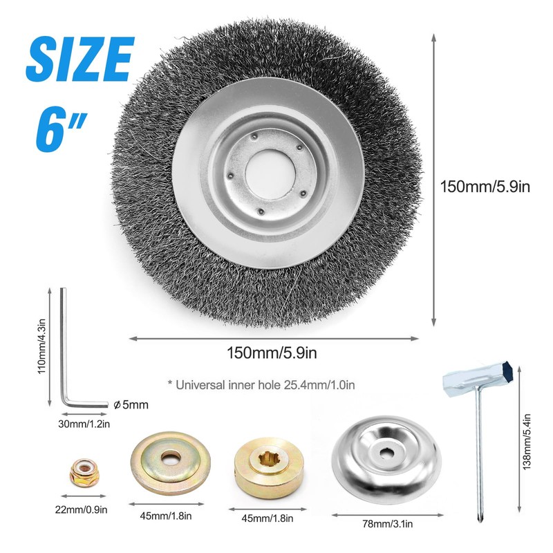 Weed Brush for Grass Trimmer, Professional Trimmer Weed 150 mm