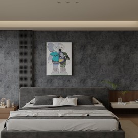 JSEVEM 24"×591" Large Size Extra Thick Dark Blue Grey Concrete Wallpaper Peel and Stick Industrial Light Blue Gray Concrete Contact Paper Vinyl Adhesive Cement Sticker for Bedroom Bathroom Gym Walls