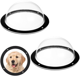 2PCS Dog Fence Window, 12.4” Acrylic Clear View Bubble Dome Pet Peek Window, Doggie Fence Safe Domes Pets Supply Small Round Window for Dog Cat Horse