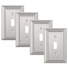 DEWENWILS 4-Pack Toggle Wall Plates, Brushed Nickel Light Switch Cover,