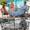 pickyNproud Round Tablecloth with Umbrella Hole and Zipper, Waterproof Wipeable