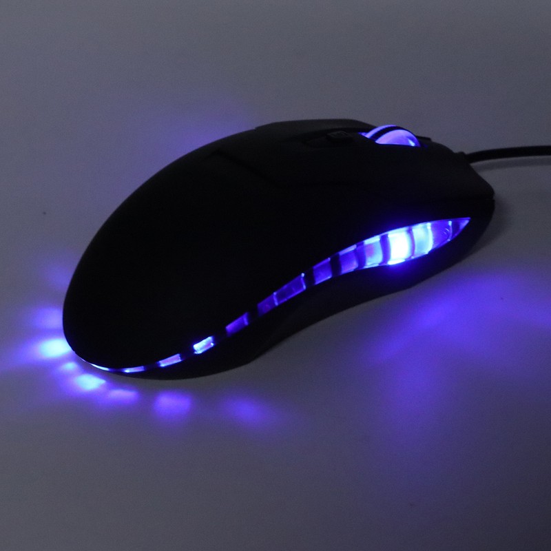 Wired Mouse Blue Backlit Type C Ergonomic Multimedia Keys Adjustable