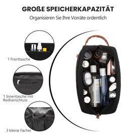 Prizmxed Men's toiletry bag, large capacity, waterproof and wear-resistant separate storage design, business trip, multifunctional toiletry bag, black, men's wash bag