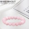 VDKIDKT 10mm Natural Rose Quartz Crystal Beads Bracelet for Women