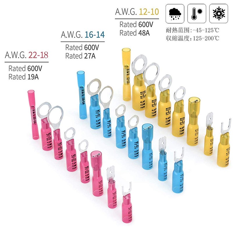 IWISS IWS-2210H-KIT Waterproof Crimping Terminals, Heat Shrink Type, Crimping Sleeve,