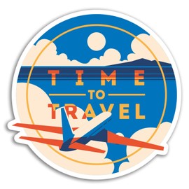 2 x 10cm Retro Travel Vinyl Stickers - Plane Airplane Fun Sticker Luggage #17890 (10cm Wide)