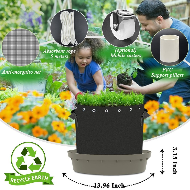 Molgoc Self-Watering Base with Visible Water Level,5-Pack,Keeps Leaves and Flying
