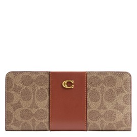 Coach Women's Essential Slim Wallet in Signature Canvas, B4/TAN Caramel
