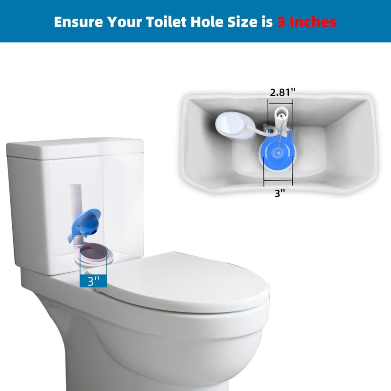 Hibbent 2 Pack Large 3-Inch Toilet Flapper Replacement Compatible with