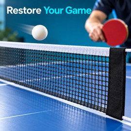 2-Pack Table Tennis Replacement Nets, 72 Inch Polyester Cotton Ping Pong Nets for Indoor Outdoor Tables
