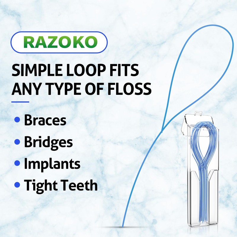 RAZOKO Floss Threaders | Dental Floss Threaders for Braces, Bridges,