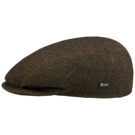 Lipodo Men's Flatcap with Checked Pattern, Lined Wool, Size 49 - 61 cm with Peaked Cap, Autumn / Winter - 60 cm
