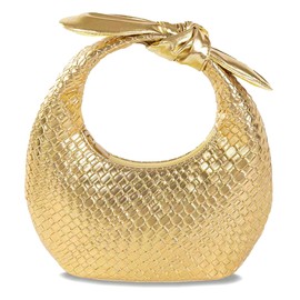 ATQCOL Woven Clutch Purses for Women Leather Bow Tote Bags Woven Bag Evening Bag for Formal Wedding Party