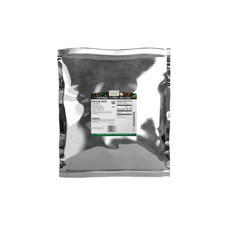 Frontier Co-op Organic Hyssop Herb, 1lb Bulk Bag, Cut and