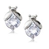 Crystalline Azuria Ladybugs Stud Earrings with White Zirconia Crystals 18K