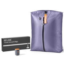 Relime Classic Series Vacuum Bags for Travel Luggage with Wireless Pump, Compression Bags for Carry On Suitcases and Backpack, Vacuum Seal Packing cube for Cloth Packing (1PC + PUMP Lavender)