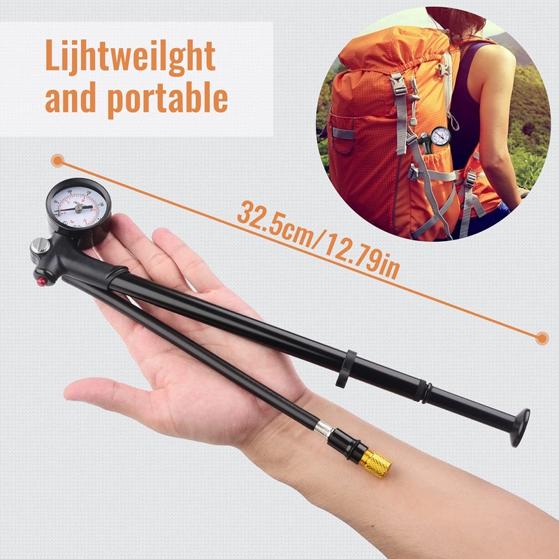 Shock Pump, [300 PSI] [Fit Presta Schrader] Diyife High Pressure