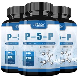 pslalae P-5-P Capsules 100mg - Vitamin B6 Supplement, Used To Replenish Energy - 2 Pack