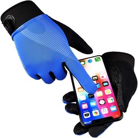 Workout Gloves Weight Lifting - Full Palm Protection & Extra Grip, Gym Fishing Fencing Gloves forTraining, Fitness, Exercise Gloves (Men & Women) (Large, Blue)