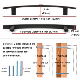 KOOFIZO Curved Bar Cabinet Pull - Oil Rubbed Bronze Furniture Arch Handle, 5 Inch/128mm Screw Spacing, 10-Pack for Kitchen Cupboard Door, Bedroom Dresser Drawer, Bathroom Wardrobe Hardware