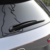 White Funny Dog Car Rear Window Wiper Wiggle Tail Sticker