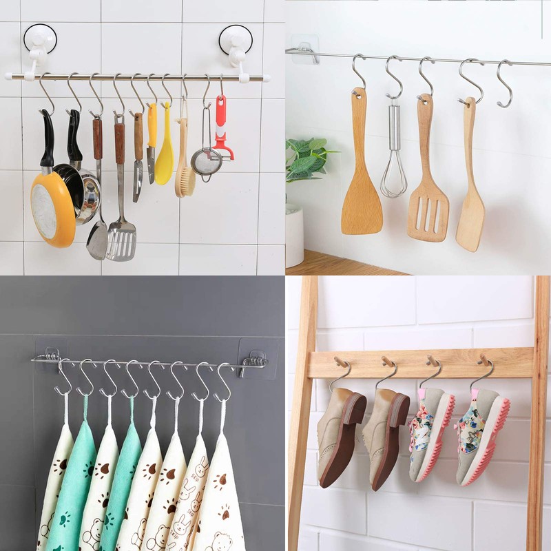 Myfolrena 20 Pack S Hooks for Hanging, 3.4 Inch Metal