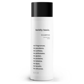 Boldly Basic Fragrance Free Shampoo - Gentle on Sensitive Skin and Hair - Unscented - Dermatologist Tested - No Sulfates, Parabens or Gluten - Non Comedogenic and Hypoallergenic
