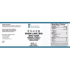 Bio Essence Health Sicecce 2173C Shen Ling Bai Zhu San/Ginseng, Poria & Atractylodes 100Caps (2 Bottles)