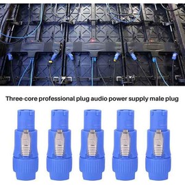 Smallterm 20pcs 3 Pin Powercon Plug NAC3FCA NAC3FCB Speakon Plug 20A 250V AC Power Plug Blue and