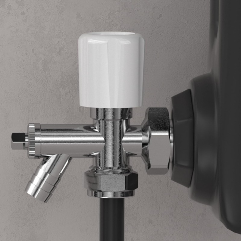 Vancoco Radiator Valve (Pair) - Angled Brass Radiator Valves with