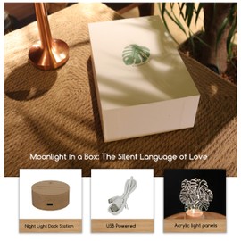 VerdantCharm Monstera Night Light - Soft Baby Night Light for Nursery, Bedroom and Desk | Energy-Saving LED Light, Safe Acrylic Plant Decorative Light