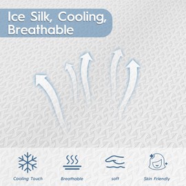 3 Inch Cooling Mattress Topper Twin, Ice Silk Cover with Gel-Infused 40D Memory Foam Mattress Topper, Removable Soft Cover, Pressure Relief & Non-Slip, CertiPUR-US Certified