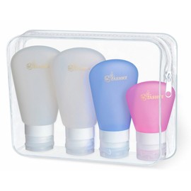 Deluxe Silicone Travel Bottles Leakproof TSA Approved BPA Free Food Safe 4 Piece