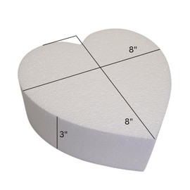 Oasis Supply Dummy Heart-Shaped Cake, 3" High x 8" Wide, White