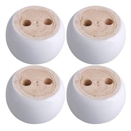 BQLZR Log Cabinet Feet 4CM Height White Eucalyptus-Wood 6.7CM Dia Round Furniture Legs Feet 100kg Bearing Weight Lifter for Sofas Cabinets Tables Beds Pack of 4