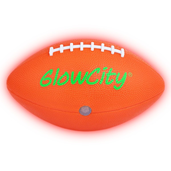 GlowCity Glow in The Dark Football - Light Up, Youth Size Footballs for Kids - LED Lights and Pre-Installed Batteries Included﻿