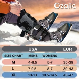 Ozaiic Merino Wool Socks Ski Socks for Men and Women, Breathable Compression Stockings, Thermal Socks, Warm Thick Winter Socks Knee High for Outdoor Sports, Snowboarding, 2 pairs-black