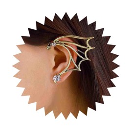 Iaceble Punk Wings Ear Wrap Earrings Dragon's Wing Ear Cuff Earrings Hollow Wings Ear Climber Earrings Gothic Cz Crystal Ear Crawler Earrings Jewelry for Women