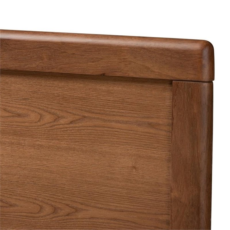 Baxton Studio Raya Mid-Century Modern Walnut Brown Finished Wood Full